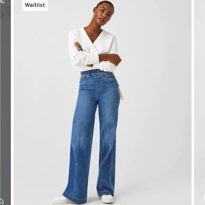 NWT Spanx Seamed Front Wide Leg Jeans *Petite Size L*